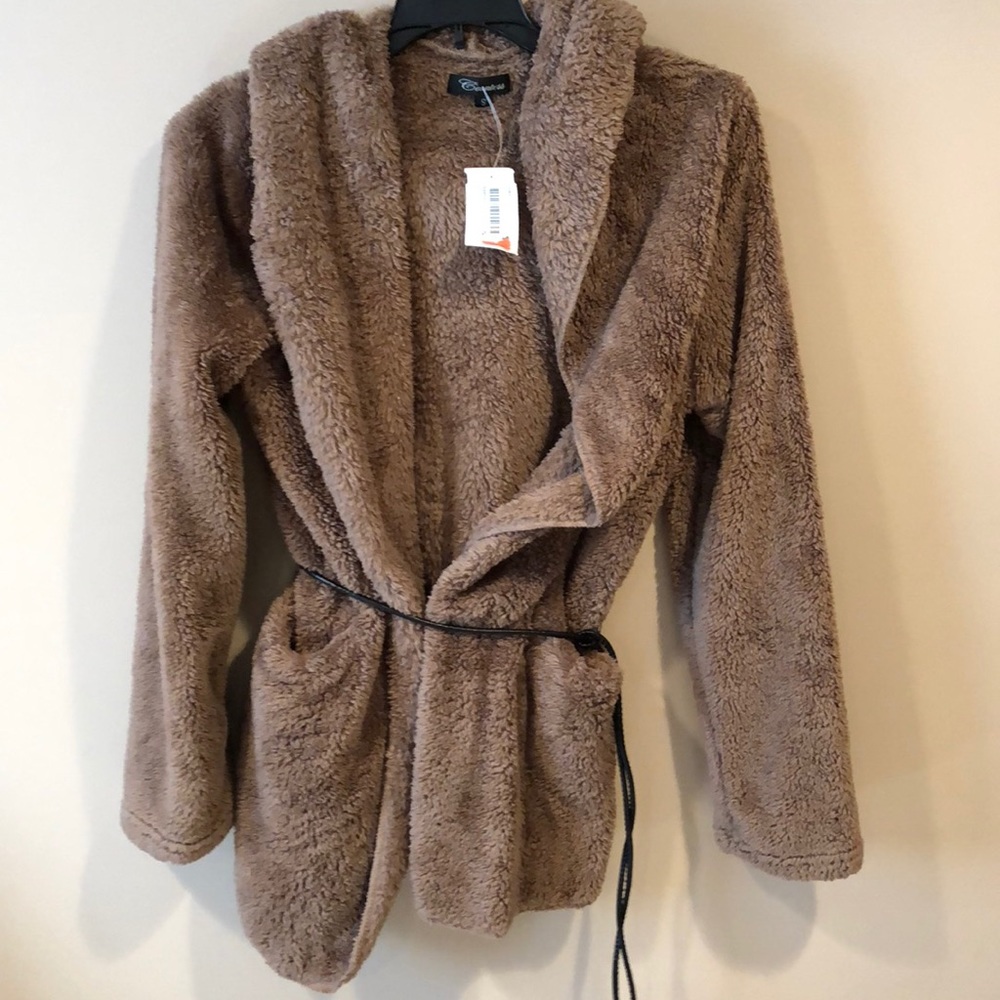 💜Faux fur cardigan